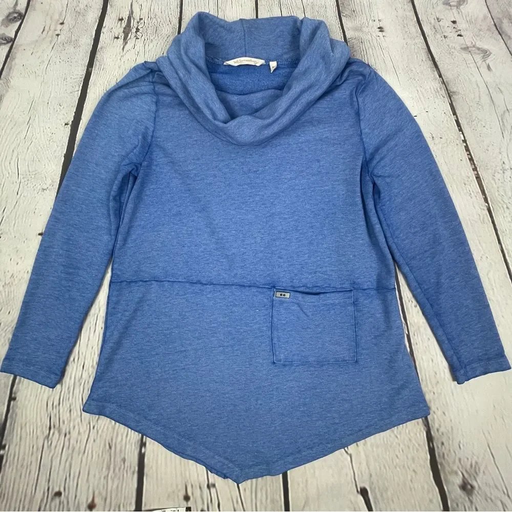 SOFT SURROUNDINGS blue soft lightweight cowl neck tunic sweater, size PM - Picture 8 of 11
